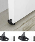 Four Pack Black T Shape Barn Door Floor Guides For Sliding Doors Bottom Track Hardware Prevent Door Swing And Ensure Smooth Running