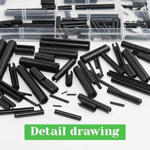 400 Pcs Roll Pin Assortment Kit With Slotted Tension Pins, Split Dowels And Expansion Pins In M1.5 To M10 Sizes