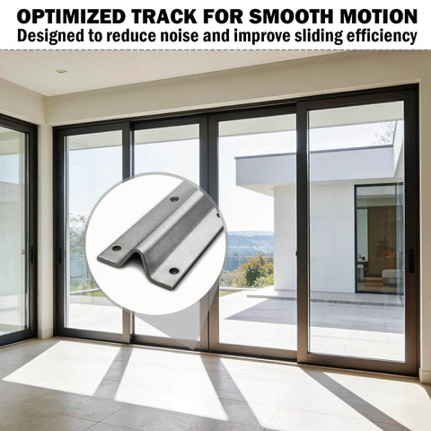 Six Foot Sliding Door Track Replacement For Glass, Screen, Barn, Pocket And Patio Doors, Inverted V Bottom Rail