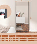 Badass Quality Mirrored Sliding Barn Door Featuring Slick Steel Construction And No Fuss Soft Close Track designed for easy home makeovers, dimensions displayed.