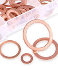 Copper Metric Sealing Washer Set, 165 Pcs, 8 Sizes Flat Washers Kit for Electrical Connections Including M6 M8 M10 M12 M14 M16 M18 M20
