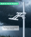 Heavy Duty Pole Mount Bracket For Solar Panels 50W To 150W With Adjustable Tilt attached to pole in rainy weather