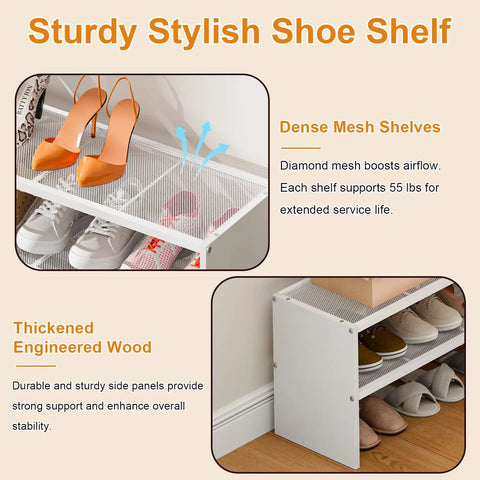 Extended Shoe Rack With 45 Inch Width Stores Up To Eighteen Pairs Of Shoes To Keep Your Entryway Or Closet Neat So You Can Ditch The Clutter And Stack Your Kicks Cleanly While Enjoying Heavy Duty Multi Tier Organization