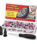60 Piece Tire Repair Screws Kit For Tubeless Tires With Two Sizes, Self Service Plug Fix For Cars Trucks And Motorcycles