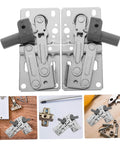 Soft Close Surface Mount Cabinet Hinges With Concealed Tip Out Tray Hardware 2 Pack Noiseless Damping Mechanism For Kitchen Cupboards Easy Installation Durable Iron Construction