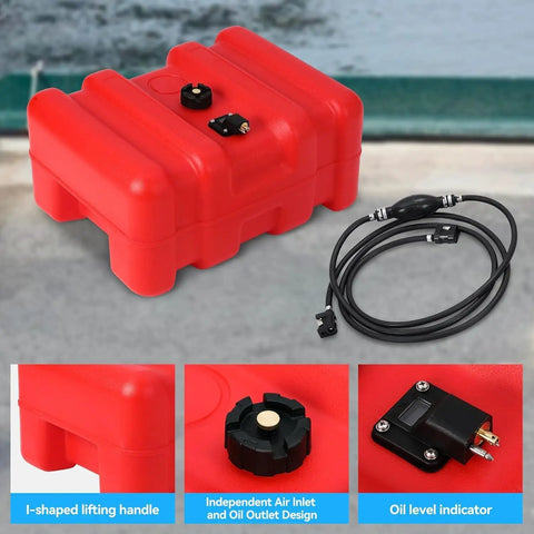 12 Gallon Portable Marine Gas Tank With Fuel Line And Universal Adapter HDPE Leak Proof Design Built In Fuel Gauge For Fishing Boat Yacht And Generator