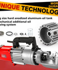 Centall 1 Inch Electric Hydraulic Rebar Cutter RC25 Red Fast Cutting Tool with aluminum oil tank and mechanical oil saving system.