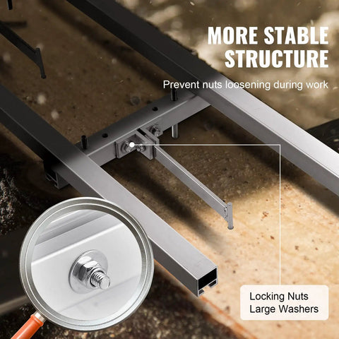 Beefed-Up Rail Mill Guide System With 9 Ft Aluminum Adjustable Saw Milling Rails And Four Crossbar Kits Works With Chainsaw Mills
