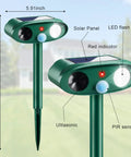Solar Outdoor Animal Repeller 4 Pack Deer Squirrel Raccoon Cat Deterrent For Gardens And Lawns Keeps Rabbits Skunks Foxes Out Of Veg Patch Flower Beds And Yards, 14.76in solar stake