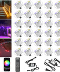 Low Voltage LED Deck Lights 30 Pack RGBW Smart WiFi Recessed Step Lights For Under Deck And Walkway IP67 Waterproof Outdoor Lighting Kit No Hub Needed Voice Control With Alexa And Google Assistant