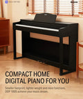 88 Key Weighted Hammer Action Digital Piano With MIDI In Out 200 Sounds And Rhythms 100 Demo Tracks Bench Included Pro Grade Feel