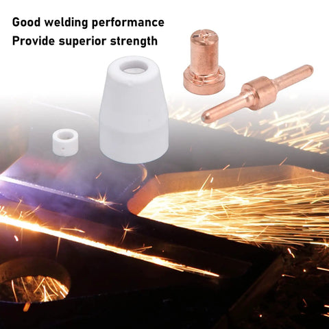 65 Piece Plasma Cutting Electrode Tips Kit High Temperature Resistant Ceramic Copper Consumables Replacement For Plasma Cutters