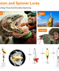 Beginner Friendly Freshwater Fishing Lure Kit With Tackle Box And Accessories Including Crankbaits, Spoons, Hooks, And Gear to Catch Trout, Bass, Panfish And More in action catching fish