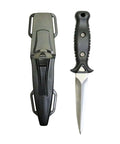 Titanium Talon Spearfishing Dive Knife 8.5 Inch Black Blade With Low Volume Point Tip Full Tang Stainless Steel