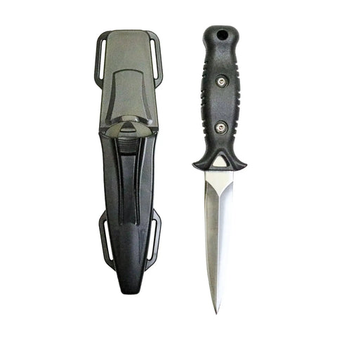 Titanium Talon Spearfishing Dive Knife 8.5 Inch Black Blade With Low Volume Point Tip Full Tang Stainless Steel