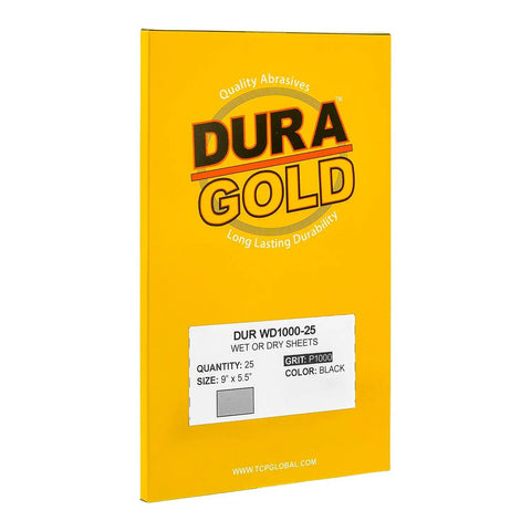 Box of Pro-Grade 1000 Grit Wet Or Dry Sandpaper Sheets 5-1/2 X 9 In Box Of 25 For Car Color Sanding Detailing Polishing Automotive