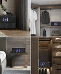 Home Safe For Documents And Valuables With Hotel-Style Digital Lock, Sensor Light, Silent Mode, Solid Steel in modern interiors