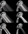 Handheld Shower Head With Six Spray Settings For High Pressure Power, Brass Swivel Ball Bracket, Extra Long Stainless Steel Hose