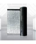 Rock Solid Self Adhesive Waterproof Membrane Roll, Heavy Duty Modified Rubber Asphalt Roof Tape in black and silver roll.