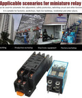 Five Pack DC 12V Coil Power Relay DPDT Eight Pin 10A with Socket Base LY2NJ HH62P JQX-13F for Auto Tech Hobbyists DIY Projects Workshops