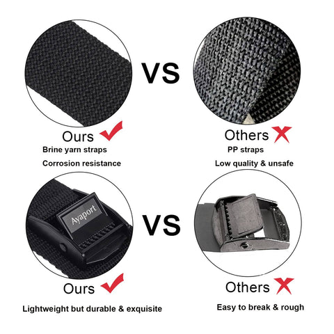 Comparison of Workhorse Cam Buckle Tie Down Straps With Adjustable Cinch, 0.75 Inch Wide By 48 Inch Long, Black, 4 Pack vs others