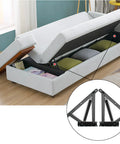 Heavy Duty Bench Seat Hinges With Spring Lift Up Mechanism For Storage Sofa Bed Ottoman Toy Box Chest And Furniture Storage Hardware In Black Steel Tough As Nails Build installed in sofa bed