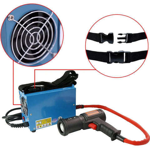 Heavy Duty Handheld Induction Heater With Four Flexible Coils And Fast 1500W Flameless Heating For Rusty Bolts Nuts And Bearings with fan and straps.