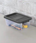 Box Stacker Modular Clear Storage Bin 16 Qt Organizer For Home And Garage Durable Plastic Stackable Bin With Secure Lid