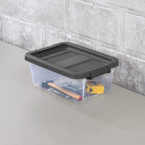 Box Stacker Modular Clear Storage Bin 16 Qt Organizer For Home And Garage Durable Plastic Stackable Bin With Secure Lid