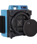 Heavy Duty Air Scrubber Slings Seven Five Zero Cfm Negative Air Through Triple HEPA Filters To Clear Rooms Fast Includes variable speed switch and black filter.