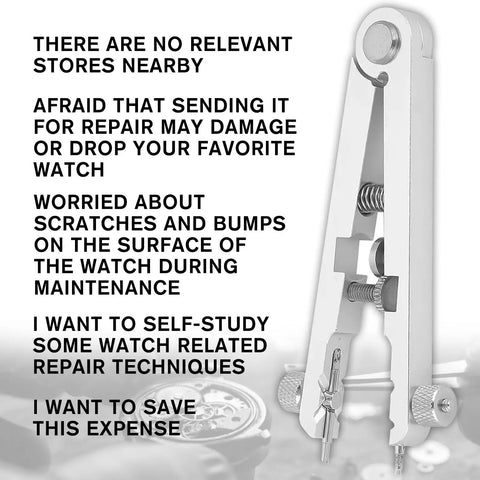 Watch Spring Bar Tool Kit With Pliers And 10 Tips, Pin Bar Tweezers for Quick Disassembly, Silver Aluminum, Side View