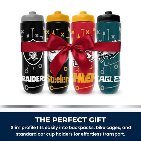 NFL Football Squeeze Bottle 32 Ounce Hydration Bottle For Sports Kids And Adults Easy Squeeze Design Fan Favorite Bottles