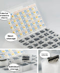 64 In 1 IC Kit For Electronics Nerds And Pros Pro Edition with colorful charts, neat storage, and foam protection.