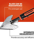 9 Inch Molding Miter Snips CTM45RS Heavy Duty Handheld Shears For Precise Angled Cuts With Resharpenable Blade and Measurements