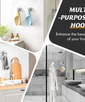 Removable Suction Cup Hooks For Shower And Bathroom Wall Perfect For Hanging Towels on Glass Tile Mirror Surfaces in Bathroom