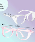Pink and Clear Safety Glasses Pack of 2 for Women and Men Scratch Resistant Anti Fog Side Shield Eyewear