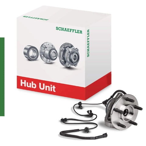 Single 102026 Hub Assembly Wheel Bearing Generation 3 - Sealed Pre-Greased Hub Unit displayed with box and cable
