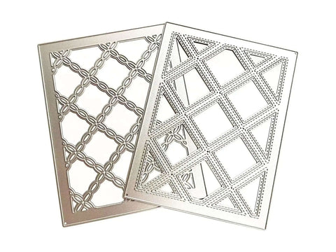 3D Floral Background Frame Cutting Dies Set For Scrapbooking And Card Making, metal stencil templates in carbon steel, front view
