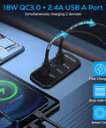 Slick Upgrade 3 Port 12V 24V USB Outlet Panel Quick Charge Fast Charger With USB C PD And USB A QC Ports installed in vehicle.
