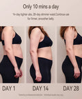 Before and after results using 3-In-1 Body Sculpting Machine With Red Light Vacuum Suction And Microcurrent for 28 days.