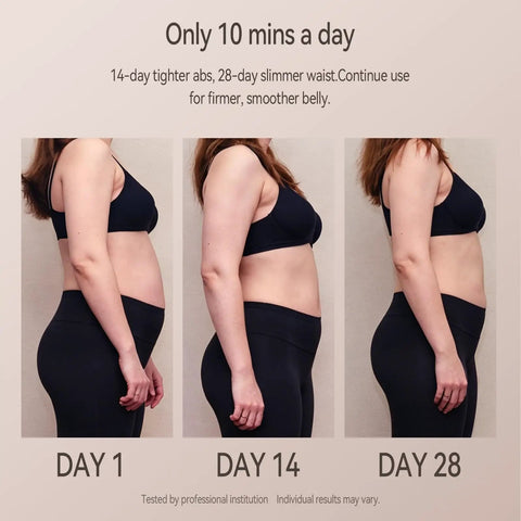 Before and after results using 3-In-1 Body Sculpting Machine With Red Light Vacuum Suction And Microcurrent for 28 days.