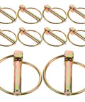 Beefy Heavy Duty Lynch Pin With Ring Set 10 Pcs 8x45mm Zinc Plated Steel Hitch Pins for tractors and trailers