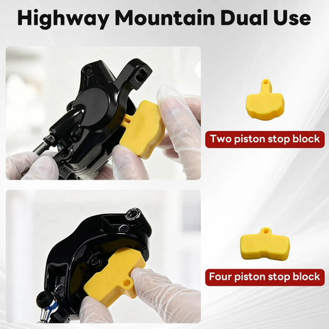 Two and four piston stop blocks for All In One Hydraulic Brake Bleed Kit for Mountain Bikes and E Bikes Compatible with Super 73