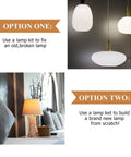 Two options for using Two Pack Floor Lamp Repair Kit With 12 Foot Cords And 3 Way Socket Copper Plated Hardware shown in a home setting.