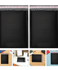 50 Pack Black PE Bubble Mailers with Self Seal Closure, ideal for ecommerce; non see-through, padded for high volume clothes shipping.