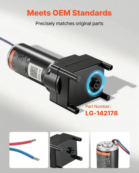 Heavy Duty 5th Wheel Landing Gear Motor 5500 Lbs Capacity 300W RV Power Drive For Fifth Wheel Replaces LG142178 shown horizontally