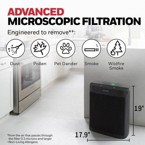 Advanced HEPA Air Purifier For Large Rooms Up To 1700 Square Feet Filters Dust And Pet Hair Straight Up Blasts Away Smoke And Stale Odors Real Deal Freshness For Your Home In Matte Black