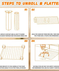 Instructional guide for unpacking and using Thick Office Chair Mat For Carpeted Floors 48 By 30 Desk Mat With Easy Glide