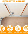 Installed heavy duty garage door track kit with curved horizontal and vertical rails connector set includes R12 and R15.