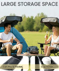 Couple using Oversized Camping Chair With Adjustable Canopy 380 Lbs Capacity with cup holders and phone pockets outdoors